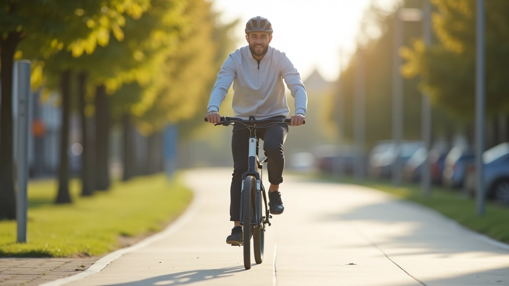 Hannover Radfahrer auf einem Radweg mit modernem E-Bike